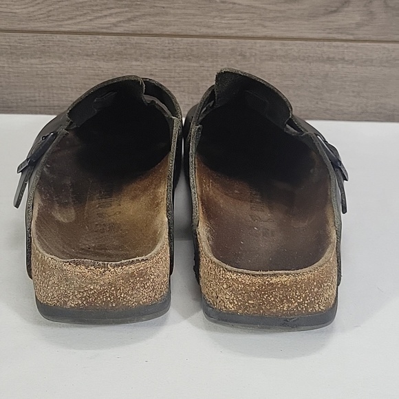 Birkenstock Black Leather Slip on Clog Sandals Sz 43 M10 main image 7